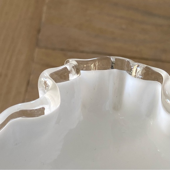 Fenton Round Compote Silver Crest Ruffled Edge Bowl Bonbon Bowl USA - Picture 6 of 11